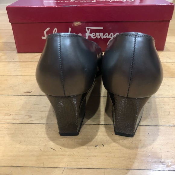 Ferragamo Bronze Block Heels - Picture 8 of 8